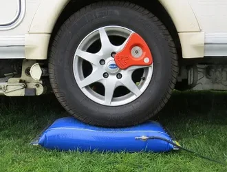 How do you level a motorhome on uneven ground?